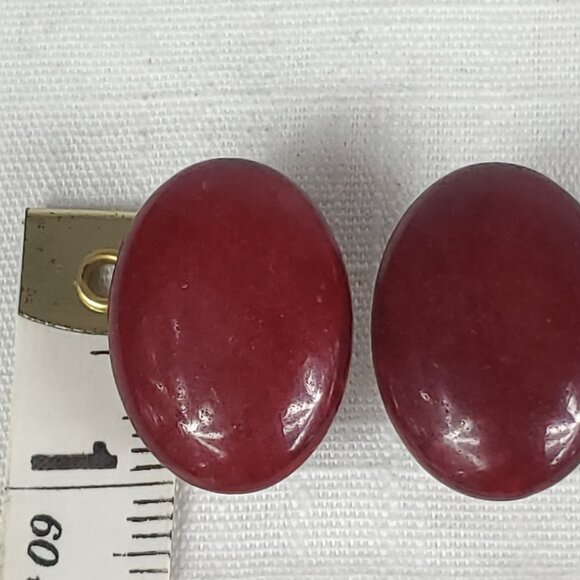 Beautiful Unique Vintage Mookaite Jasper Stone Earrings Post Clip Backs - Picture 6 of 6